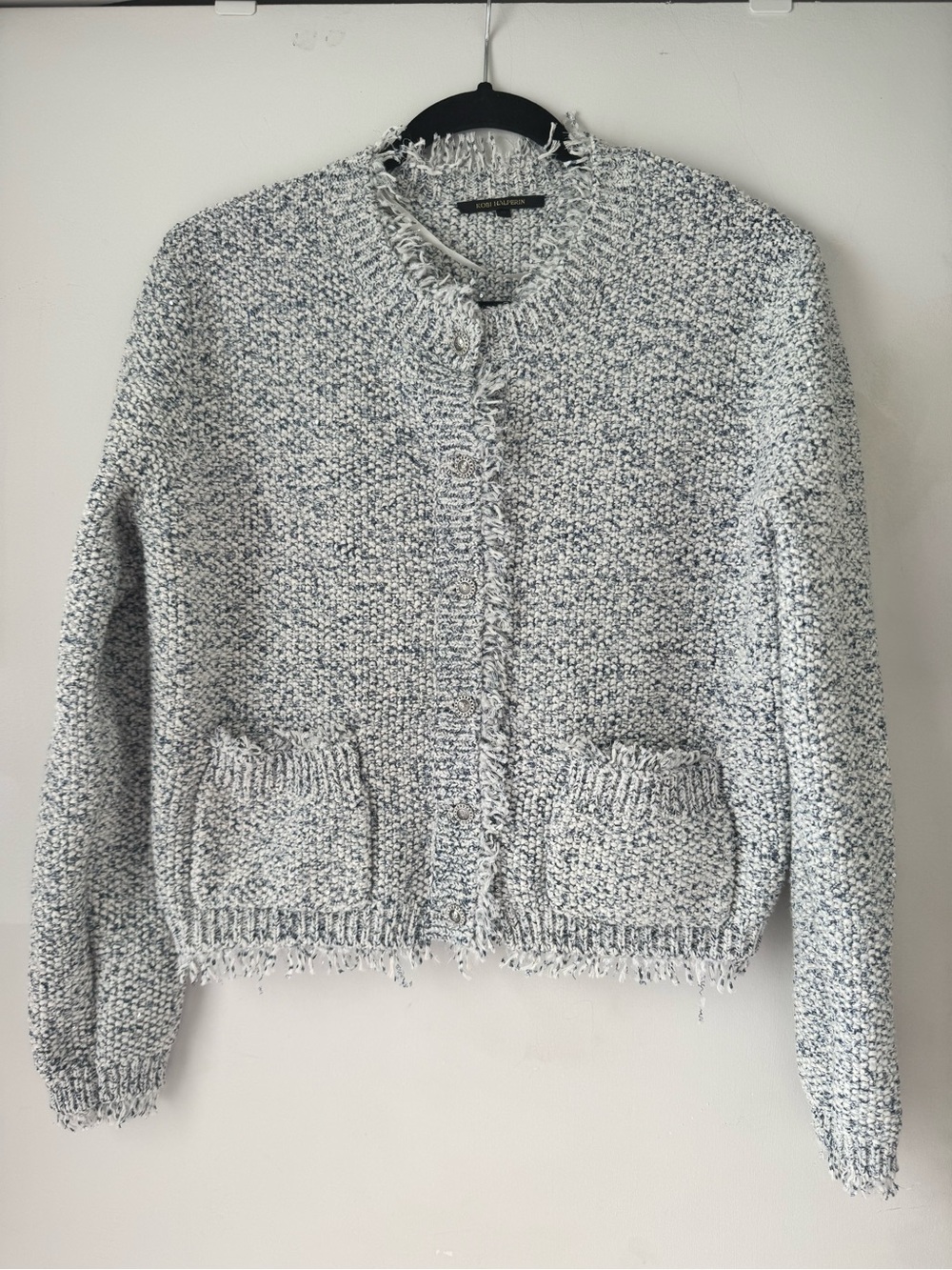 Kobi Halperin tweed-style knit cardigan jacket. NWOT. Size M